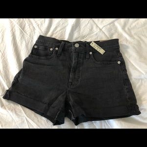 Madewell black denim high rise shorts. Size 24